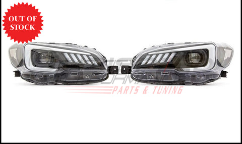 SubiSpeed LED Euro Headlights DRL and Sequential Turn Signals w/ Hardware Kit (15-21 WRX & 15-17 STI)